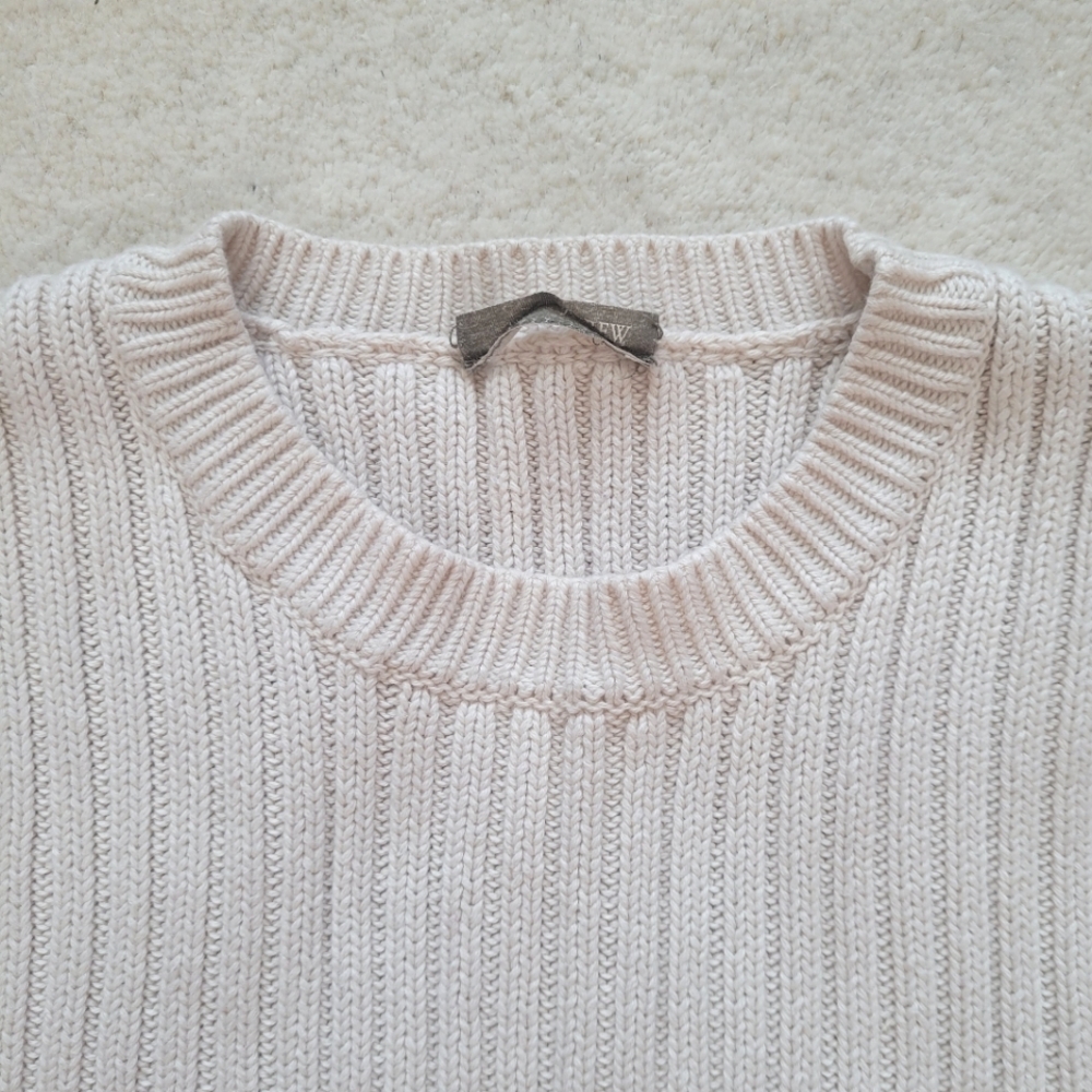 J. Crew Cream Cotton Crew Neck Sweater - Women's Small